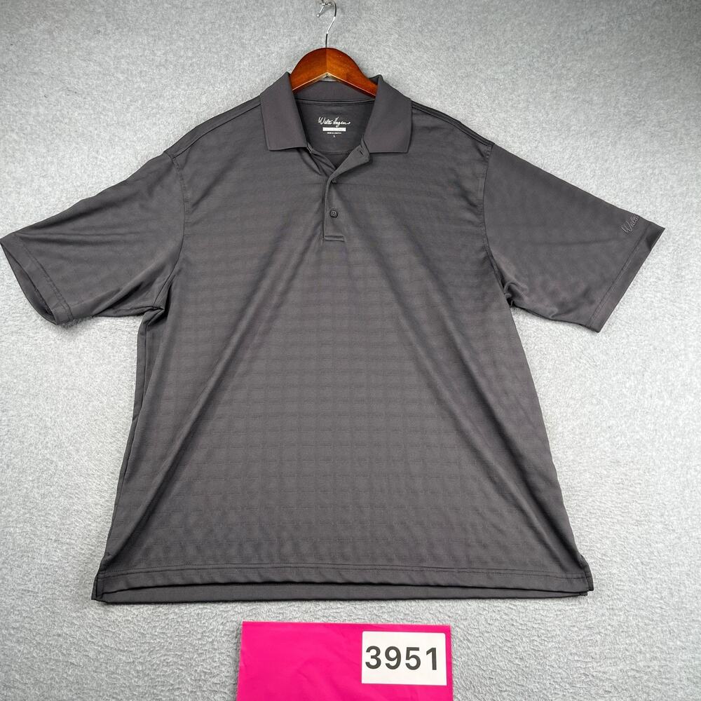Walter Hagen Performance Golf Polo Shirt Black Stretch Mens Mens Large Hydro Dri